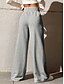 voordelige wijde pijpen en hoge taille-Dames Joggingbroeken Chinese Modieus Streetwear Basic Volledige lengte Hoge taille Effen Zak Elastische tailleband Comfortabel Zacht Rekbaar Buiten Straat Goud Wijn Hemelsblauw Grijs Zomer Lente Ruim
