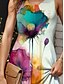 abordables Vestidos florales-Mujer Mini vestido Vestido de verano Vestido de una línea Vacaciones Casual Diario Ajuste regular Ombre Floral Graphic Sin Mangas Escote en U Amarillo Vino Rojo Azul Piscina Verano
