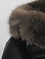 cheap Furs &amp; Leathers-Women&#039;s Casual Jacket Warm Comfortable Buttons Fur Collar Fashion Plain Holiday Going out Weekend Single Breasted Regular Turndown Regular Fit Long Sleeve Outerwear Black Fall Winter