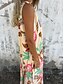 abordables Vestidos florales-Mujer Vestido maxi Vestido de una línea Vestido lencero Vacaciones Casual Boho Exterior Noche Ajuste regular Floral Sin Mangas Escote en Pico Azul Piscina Albaricoque Beige Verano