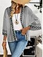 cheap Coats &amp; Trench Coats-Women&#039;s Casual Jacket Breathable Comfortable Patchwork Casual Plain Vacation Street Casual Daily Wear Open Front Regular Collarless Regular Fit 3/4 Length Sleeve Outerwear Khaki Gray Summer Spring