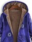 billige sherpa jakker-Dame Fleece-jakke Frakk Hettegenser Hold Varm Bekvem Glidelås Lomme Mote Moderne Fritid Geometrisk Ut på byen Helg Glidelås Normal Med hette Normal Langermet Yttertøy Blå Vinter