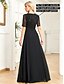 economico Semi-formale / Cocktail-Abiti Quinceanera A-Line Elegante Vestito Cerimonia Matrimonio Lunghezza Pera Maniche Corte Collo a Giro Chiffon con Plissettature
