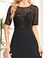 economico Semi-formale / Cocktail-Abiti Quinceanera A-Line Elegante Vestito Cerimonia Matrimonio Lunghezza Pera Maniche Corte Collo a Giro Chiffon con Plissettature