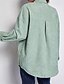abordables chaquetas casuales-Mujer Camisa Plano Diario Elegante Básico Manga Larga Cuello Camisero Tops regulares Trabajo Diario Festivos Botones Verde Trébol Primavera Otoño