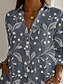cheap Floral Tops-Women&#039;s Shirt Floral Active Daily Stylish Long Sleeve Shirt Collar Regular Tops Daily Holiday Buttons Print Gray Spring Fall