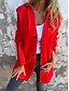 abordables Abrigos &amp; Trench-Mujer Chaqueta casual Transpirable Cómodo Botones Bolsillo Casual Plano Vacaciones Calle Casual Ropa Cotidiana Botonadura Simple Largo Con Capucha Ajuste regular Manga Larga Ropa de calle Rojo