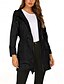 abordables Abrigos &amp; Trench-Mujer Chaqueta con capucha Cómodo Transpirable Cremallera Bolsillo Casual Plano Exterior Vacaciones Calle Ropa Cotidiana Cremallera Regular Con Capucha Ajuste regular Manga Larga Ropa de calle Negro