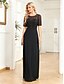 economico Semi-formale / Cocktail-Abiti Quinceanera A-Line Elegante Vestito Cerimonia Matrimonio Lunghezza Pera Maniche Corte Collo a Giro Chiffon con Plissettature