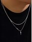 cheap Men&#039;s Jewelry-Men&#039;s Gold Plated Double Layer Pendant Necklace – Minimalist Cuban Chain and Bullet Charm Jewelry for Streetwear, Parties and Daily Outfits