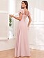 abordables Robes pour invitées de mariage-Robes de mariée robe de bal en A décolleté carré manches courtes longueur sol robes de mariée chiffon avec plis couleur unie