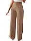 economico gamba larga e vita alta-Per donna Pantaloni Eleganti Gamba larga Streetwear Casual Lunghezza intera Naturale Semplice Tasca Elastico in vita Comodo All&#039;aperto Confortevole All&#039;aperto Vacanza Abbigliamento casual alla moda