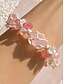 billige Dame armbånd-Håndlavet armbånd med blomsterædelsten til kvinder – naturlige krystalperler, justerbar boho-stil, ideel til fritidstøj, gaver og naturinspirerede outfits