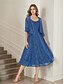 abordables Con chaqueta-Vestido madre de la novia A-Line de dos piezas elegante simple casual escote barco largo hasta el tobillo chiffon manga larga con volantes de encaje