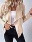 baratos Blazers e Fatos-Mulheres Jaqueta casual Confortável Zíper Moda Ao ar livre Tecido Para Noite Final de semana Abertura Frontal Padrão Aberto para a Lateral Normal Manga Longa agasalhos Preto Marron Verde Tropa Outono