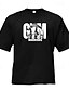 baratos Camisas casuais masculinas plus size-Homens Tamanho Grande Camiseta T-shirt Gola Redonda Manga Curta Moda Ao ar livre Férias Diário Estampado Preto Branco Amarelo Poliéster Roupa