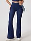 abordables Leggings et collants de yoga-Pantalons de fitness Leggings de yoga pantalon de sport Femmes Évasé Yoga Fitness Pilates Pantalons Automne Hiver Des sports Tenues de Sport Micro-Élastique Bleu Grise