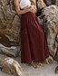 abordables Jupes unies-Femmes Jupe Évasé Occasionnel Maxi Taille Basse Jupes Uni Froncé Micro-Élastique Vacances Rue Noir Blanche Jaune Vert Véronèse Automne Coton