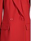 voordelige Vloerlengte-Blazer Jurk Moeder Van De Bruid Jurk Tuxedo Jurk Elegante Shirt Kraag Enkellengte Polyester Lange Mouw met Effen Kleur