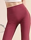billiga Yoga Leggings &amp; Tights-Dam pilatesleggings Sportbyxor Yoga leggings Utsvängd Lättvikt Pilates Zumba Löpning Caprileggings Ensfärgat Svart Vit Rosa Höst Vinter sporter Sportkläder Microelastisk