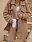 voordelige Winterjassen-Dames Jas Houd Warm Comfortabel Zak Knop Buiten Casual Effen Buiten Straat Dagelijks Feestdagen Enkele rij knopen Lang Strijkijzer Normale pasvorm Lange mouw bovenkleding Wit Khaki Abrikoos Herfst