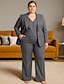 billige Mammas buksedresser-Buksedress 3 Deler Sett Mor til bruden Tuxedo Bryllupsgjest Elegant Blazer Revers Ankellengde Reddot Lang Erme med Lommer