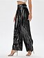 abordables pantalones de fiesta para mujer-Mujer Pantalones Pantalones palazzo Moda Ropa de calle Longitud total Alta cintura Plano Cintura elástica Transpirabilidad Cómodo Microelástico Fiesta Noche Plata Negro Dorado Primavera Otoño Ajuste