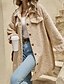 voordelige Winterjassen-Dames Jas Houd Warm Comfortabel Zak Knop Buiten Casual Effen Buiten Straat Dagelijks Feestdagen Enkele rij knopen Lang Strijkijzer Normale pasvorm Lange mouw bovenkleding Wit Khaki Abrikoos Herfst