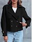 abordables Abrigos &amp; Trench-Mujer Chaqueta casual Cómodo Transpirable Cremallera Bolsillo Moda Casual Plano Vacaciones Calle Casual Ropa Cotidiana Botonadura Simple Corto Cuello Vuelto Ajuste regular Manga Larga Ropa de calle