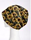 cheap Women&#039;s Hats-Women&#039;s sunflower print beanie cap, Lightweight stretch polyester casual hat, Soft and breathable headwear, Can be used as a neck gaiter, Suitable for casual wear, Outdoor activities and travel