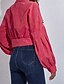 abordables vestes décontractées-Femmes Veste Décontractée Chaud Confortable Avec Poches Velours Côtelé Mode Extérieur Uni Sortir Week-end Court Col Rabattu Coupe régulière manche longue Vêtements d&#039;extérieur Gris foncé Automne Hiver