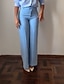 economico gamba larga e vita alta-Per donna Pantaloni Eleganti Gamba larga Streetwear Casual Lunghezza intera Naturale Semplice Tasca Elastico in vita Comodo All&#039;aperto Confortevole All&#039;aperto Vacanza Abbigliamento casual alla moda