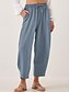 abordables Pantalones-Mujer Chinos Moda Ropa de calle Básico Longitud total Alta cintura Plano Bolsillo Cintura elástica Confortable Suave Cómodo Microelástico Exterior Calle Azul Piscina Marrón Caqui Azul Claro Verano