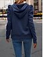 preiswerte Einfache Oberteile-Damen Kapuzenpullover Einfach Lässig Langarm Mit Kapuze Normale Oberteile Straße Alltagskleidung Schwarz Rosa Wein Blau Beige Herbst Winter