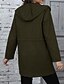 baratos Casacos Trench-Mulheres Casaco impermeável Manter Quente Confortável Zíper Bolsos Com Cordão Moda Ao ar livre Tecido Para Noite Final de semana Zíper Padrão Com Capuz Normal Manga Longa agasalhos Verde Tropa Outono