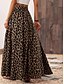 billige Grafiske nederdele-Dame Skjørte A-linje Mode Afslappet Maxi Høj Talje Nederdele Leopard Trykt mønster Mikroelastisk Gade Daglig Leopard Sommer Polyester