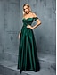ieftine Semi-formal / Cocktail-Rochii A-Line quinceanera rochie elegantă formală de nuntă lungă pe jos fără mâneci fără bretele din satin fără spate cu pliseuri