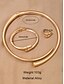economico Collana da donna-Set di collana, bracciale e anello in argento e oro da donna, gioielli dal design semplice e aperto per donne alla moda, adatti per feste, ufficio e look quotidiani eleganti.