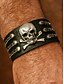 cheap Halloween Accessories-Men&#039;s Gothic Skull and Spiked Leather Bracelets – Vintage Punk Style, Halloween Party Accessory, Adjustable, Suitable for Cosplay and Everyday Wear