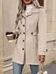 economico Cappotti Invernali-Per donna Cappotto Invernale Cappotto Caldo Confortevole Bottoni Moda Semplice Ferie Uscire Parco Monopetto Lungo Collo ripiegato Vestibilità regolare Manica Lunga Capispalla Albicocca Autunno Inverno