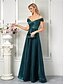 economico Semi-formale / Cocktail-Abiti Quinceanera A-Line Vestito Elegante Matrimonio Lunghezza Intera Senza Maniche Spalline in Poliestere Schiena a V con Pieghe