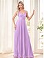 billiga Semi-formell / Cocktail-A-Linjig Quinceanera Klänningar Elegant Klänning Formell Bröllop Golvlängd ärmlös Spaghetti Axel Chiffon med Fällor