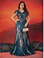 cheap BLUE-A-Line Plus Size Dresses Elegant Curve Dress Formal Wedding Floor Length Short Sleeve V Neck Sequined with Sequin 2025