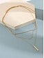 billige Kvinders halskæde-Halskæde med lagdelt guldbarrevedhæng til kvinder, minimalistisk smykke med flere strenge til afslappet brug, kontor og date-aften