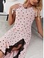 abordables Chemises de nuit et nuisettes pour femmes-Femmes Chemise de Nuit Occasionnel Confort Cœur Maison Quotidien Manche Courte Col en V Blanche Rose Claire Violet Gris Été Printemps Automne Coupe régulière