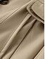 abordables Abrigos Trench-Mujer Gabardina Cómodo Transpirable Cremallera Bolsillo Casual Plano Vacaciones Calle Casual Ropa Cotidiana Botonadura Simple Largo Solapa de Pico Ajuste regular Manga Larga Ropa de calle Negro Rosa