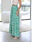 baratos perna larga e cintura alta-Mulheres chinês Férias Moda Roupa de rua Comprimento total Cintura Alta Floral Gráfico Cintura elástica Estampado Confortável Macio Micro-Elástica Ao ar livre Férias Rua Arco-Íris Azul Azul Céu Verde