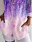 abordables Hauts d&#039;Art et de Design pour Femmes-Femmes Chemise Fleuri Actif Quotidien Élégant manche longue Col de chemise Hauts Réguliers Quotidien Fête Boutons Imprimé Violet Printemps Automne