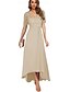 preiswerte Bodenlänge-A-Linie Brautmutterkleid Elegant Einfach V Ausschnitt Asymmetrisch Chiffon Kurzarm mit Einfarbig 2025