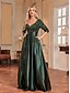 billige SVART-A-Line Quinceanera Kjoler Elegant Kjole Formell Bryllup Gulv Lengde Lang Erme V Utringning Polyester med Paljetter